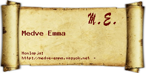 Medve Emma névjegykártya